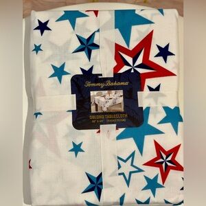 Tommy Bahama Red and Blue Star Tablecloth